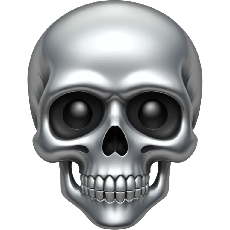 silver chrome scull emoji