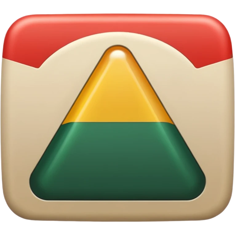YouTube logo in natural shape: rounded rectangle with dark green fill, play triangle in light beige, only these two colors, iOS emoji style, volumetric, soft shadows emoji