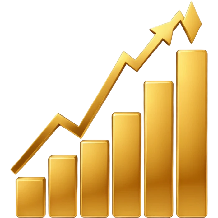 golden increasing chart  emoji