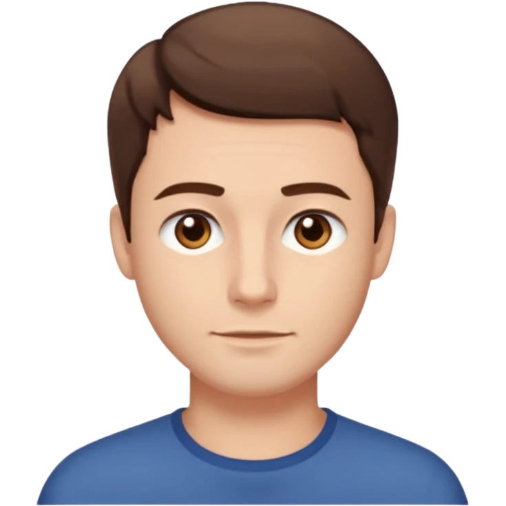 homme cheveux court marron sans barbe emoji