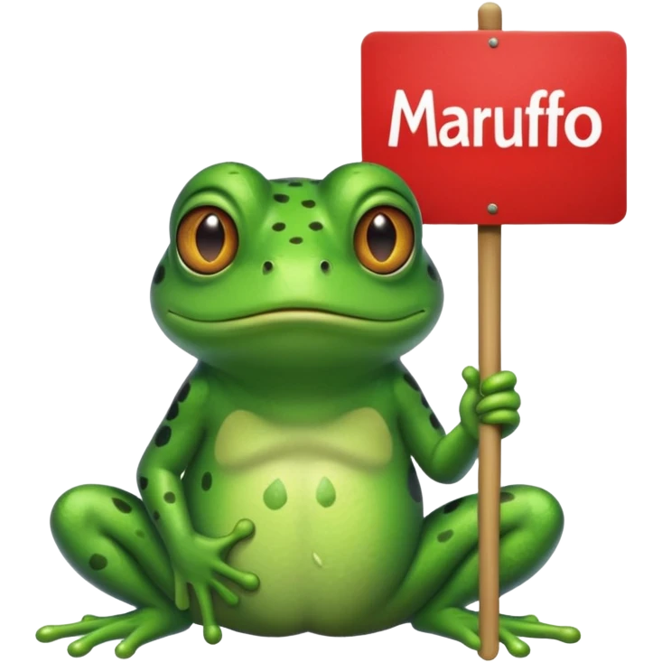 concerned frog holding a sign that says 'Marrufo' emoji