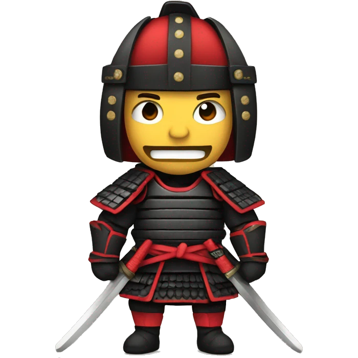 a samurai with black and red armour emoji
