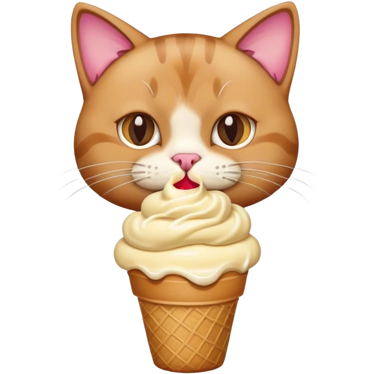Cat eating ice cream emoji