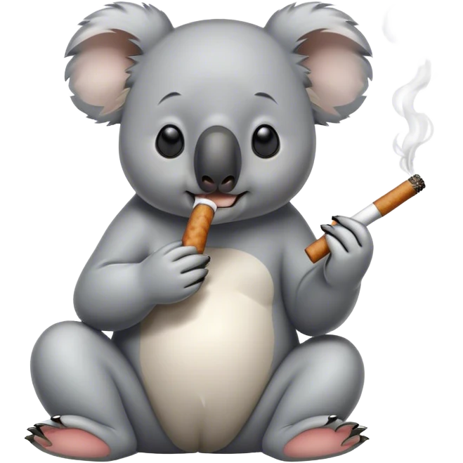Koala smokes emoji