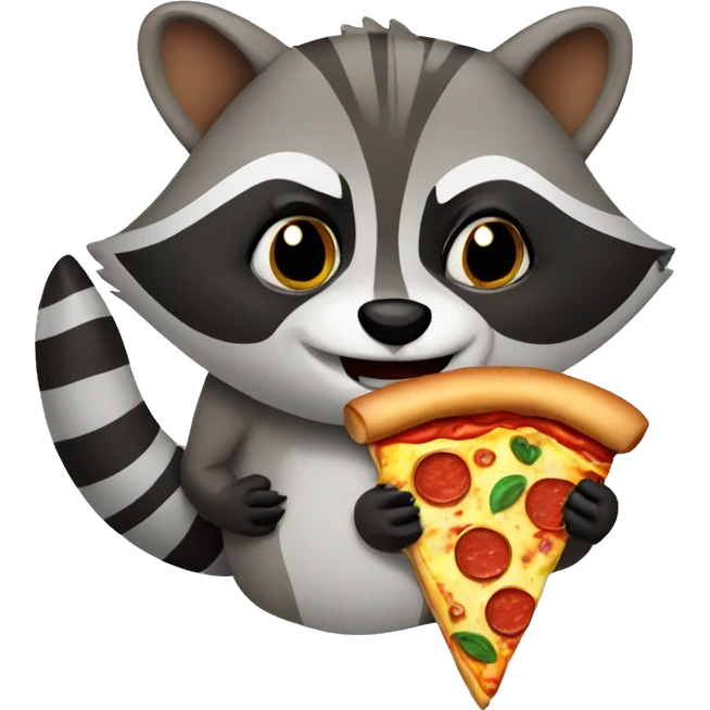 Raccoon with pizza emoji
