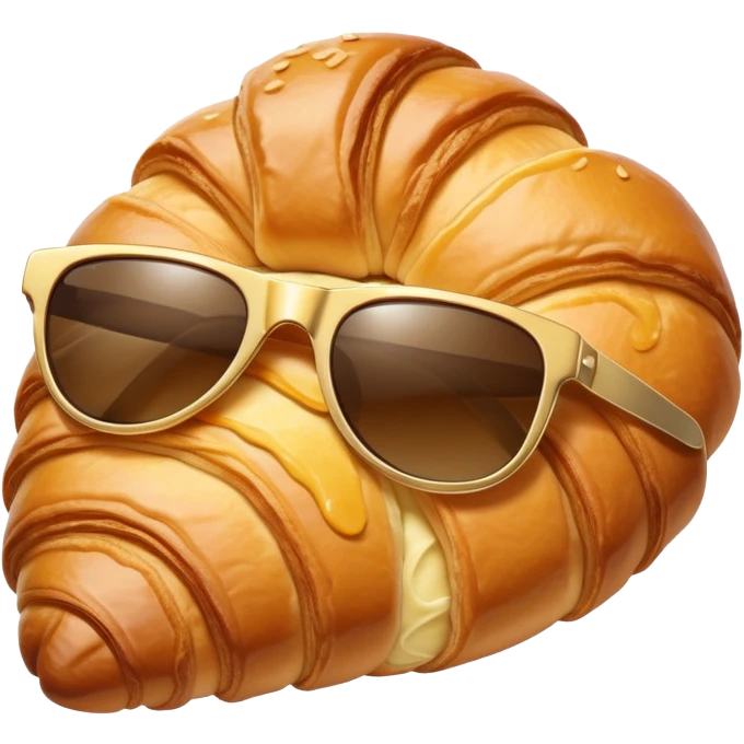 Croissant with sunglasses emoji