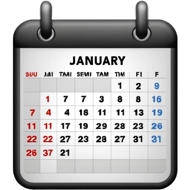 31 January calendar emoji