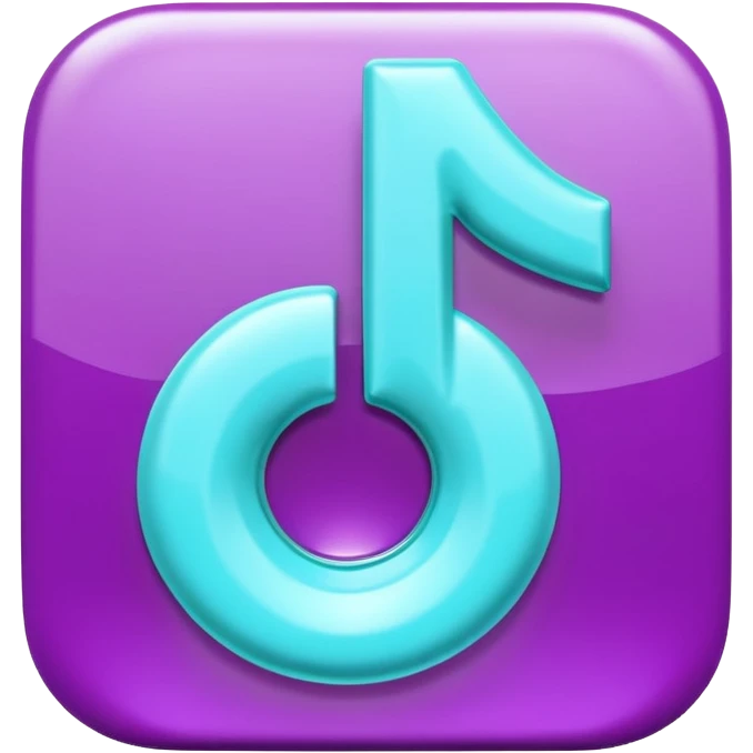 Purple and Cian Symbol of TikTok app emoji