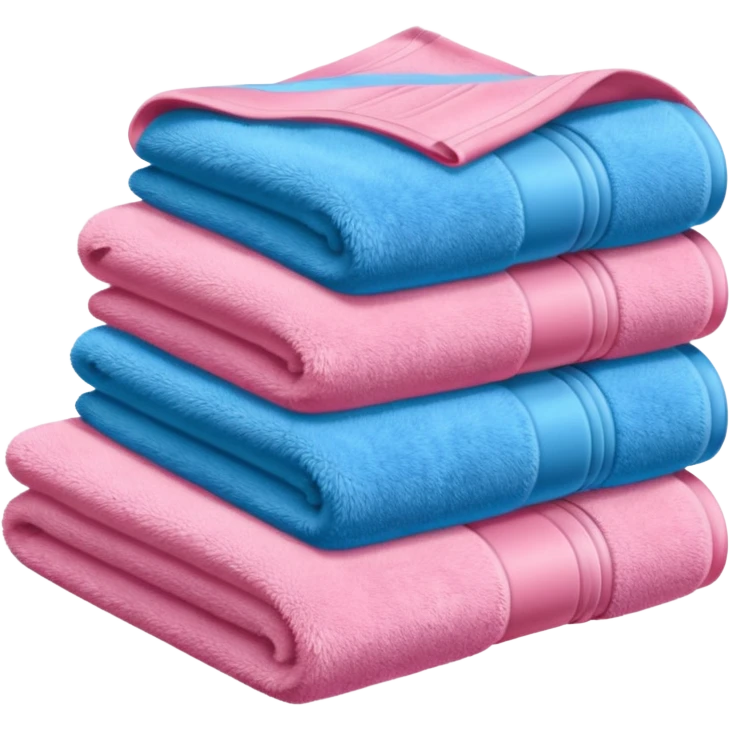 Folded pink and blue towel emoji