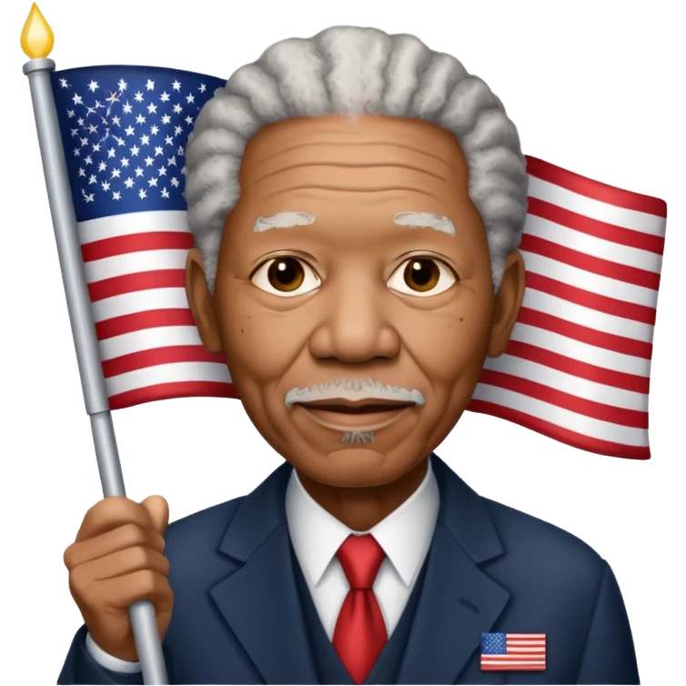 morgan freeman holding an american flag emoji