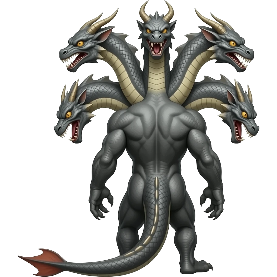 beast with seven different heads from the back emoji