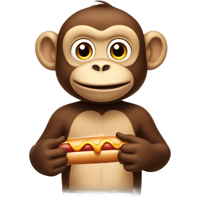 monkey with hotdog emoji