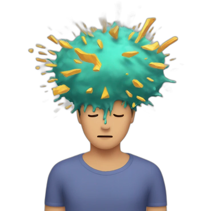person holding their head as if it's exploding emoji