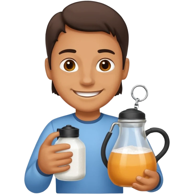 Salt Jug with leash in it hand emoji