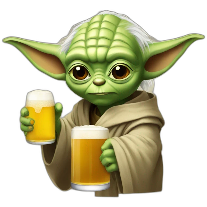 Yoda drink beer emoji