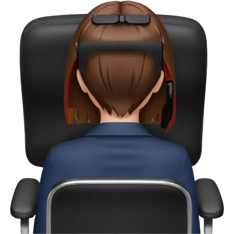 Woman from Back of head sitting on an office chair emoji