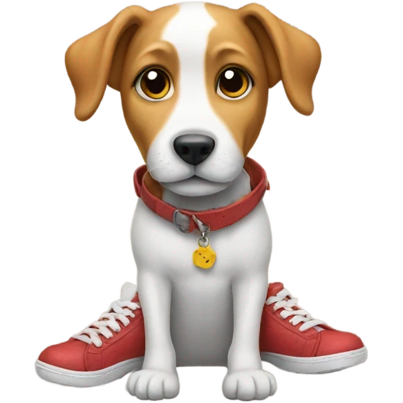 Dog with shoes emoji