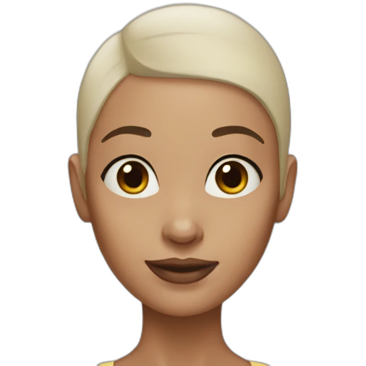 close up woman no hair emoji