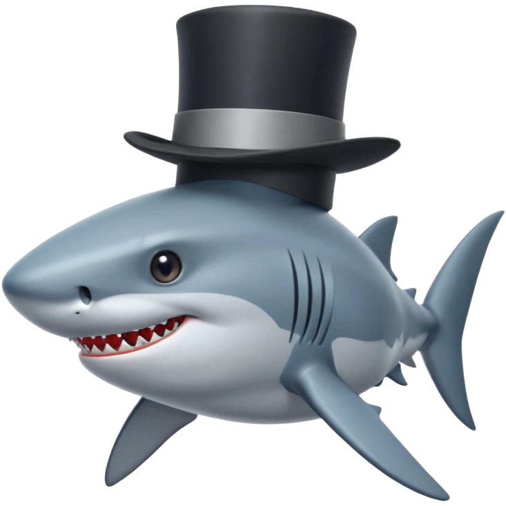 Shark with a top hat emoji