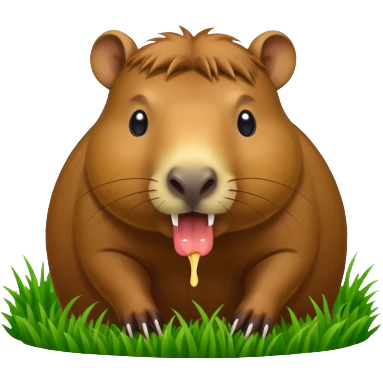 Capybara eating emoji