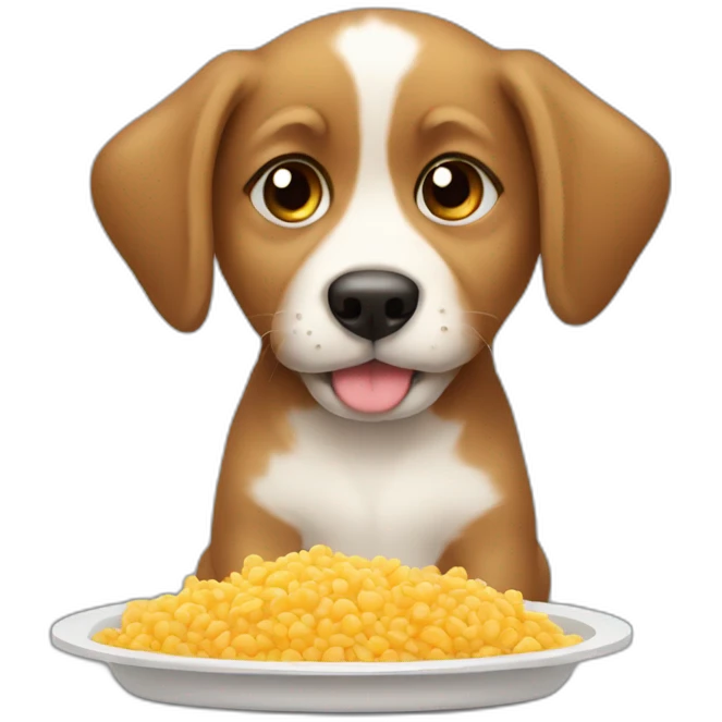 a puppy who doesn't like his food emoji