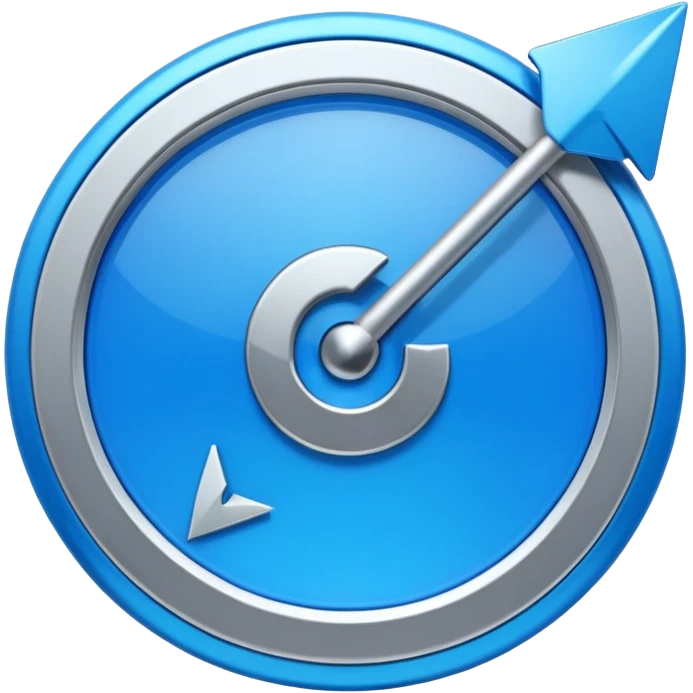 mac os icon conversion, rotation arrows, vivid blue, skeuomorphic emoji