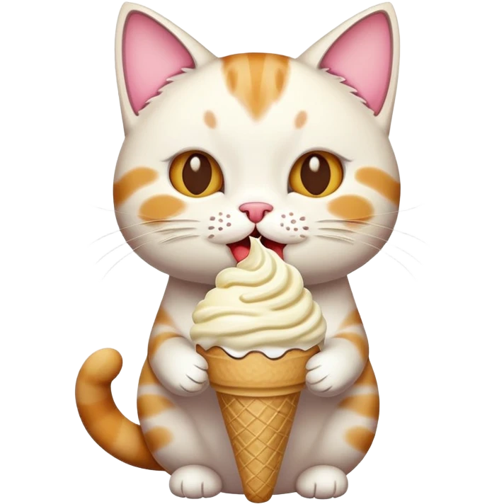 cat eating icecream emoji