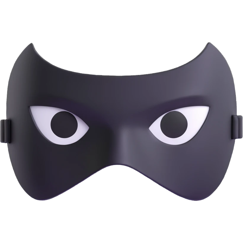 simple black superhero eye mask emoji