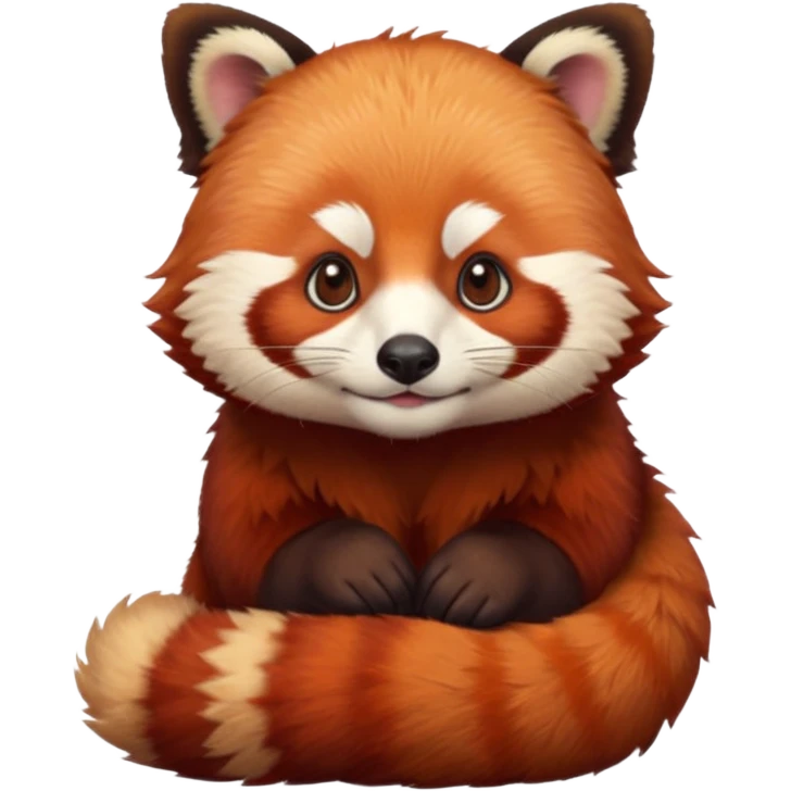 A red panda, thankful for self-care. emoji
