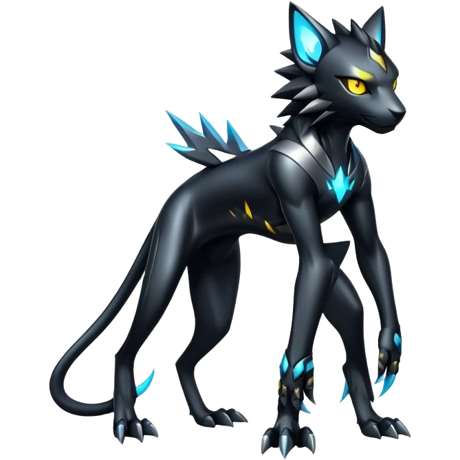 Modern Cyber Luxray-creature, full body emoji