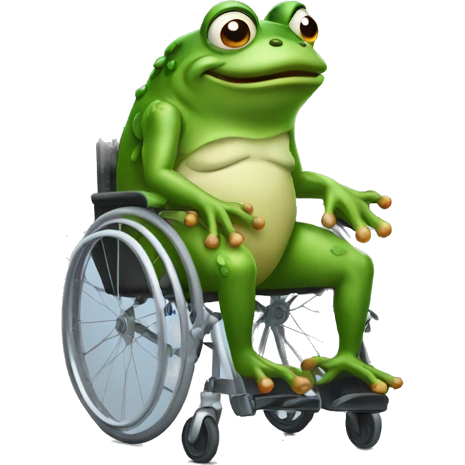 Angry frog on wheelchair  emoji