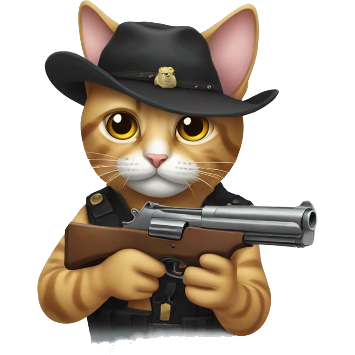 Cat with a pistol emoji