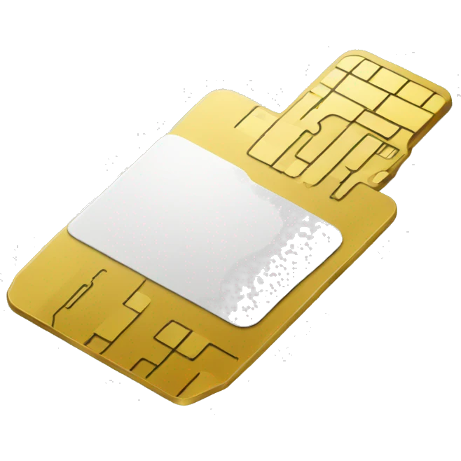 SIM card with white and gold colors emoji
