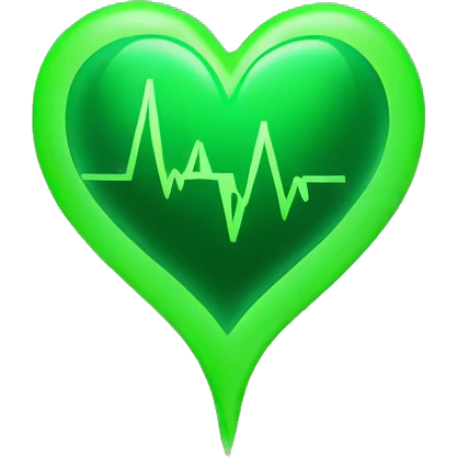 Green heart beating  emoji