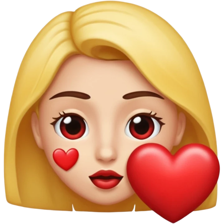 creame un emoji de una carita titando un beso de corazon hacia adelante emoji