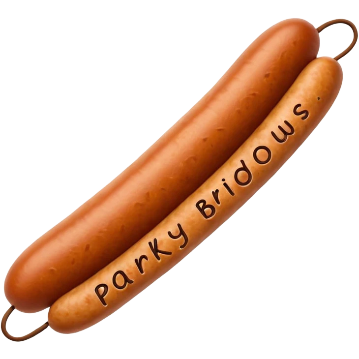 Sauccison avec écris en bas parky bridou emoji