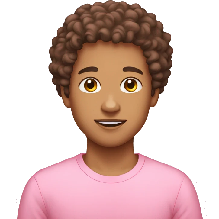 lightskin boy pink shirt curly hair emoji