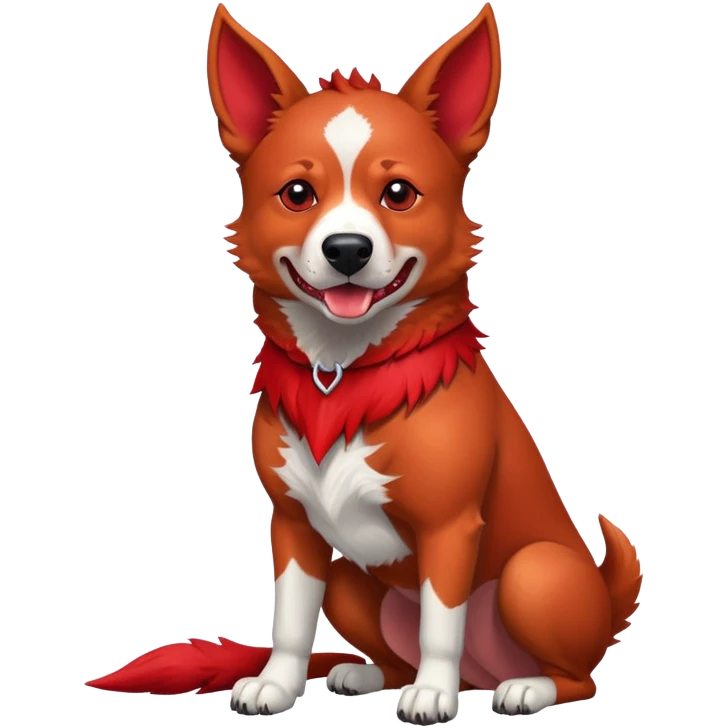 Red heeler, angle and devel emoji