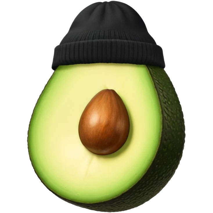 Avocado with a black beanie emoji