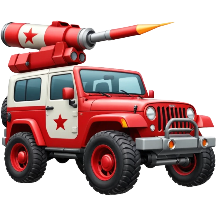Red And White Jeep With Missle Launcher emoji