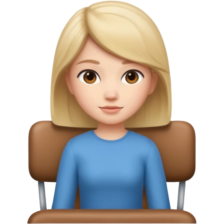 Memoji girl sitting on a chair from back emoji