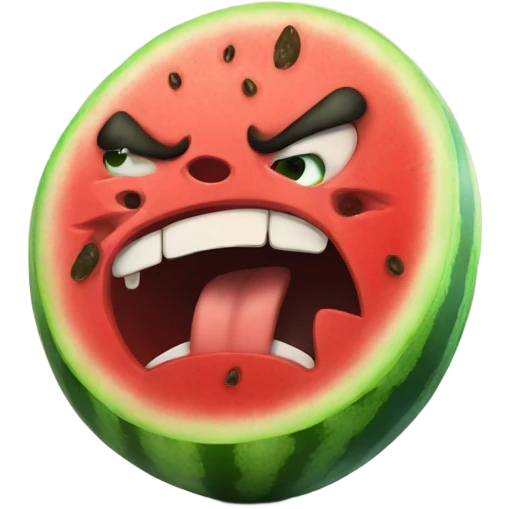 Angry watermelon emoji