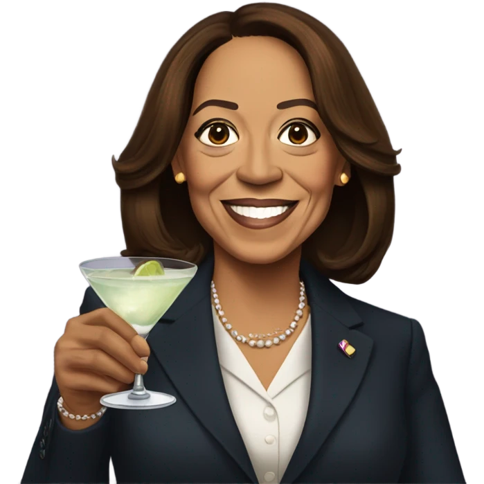 Kamala Harris with a martini  emoji