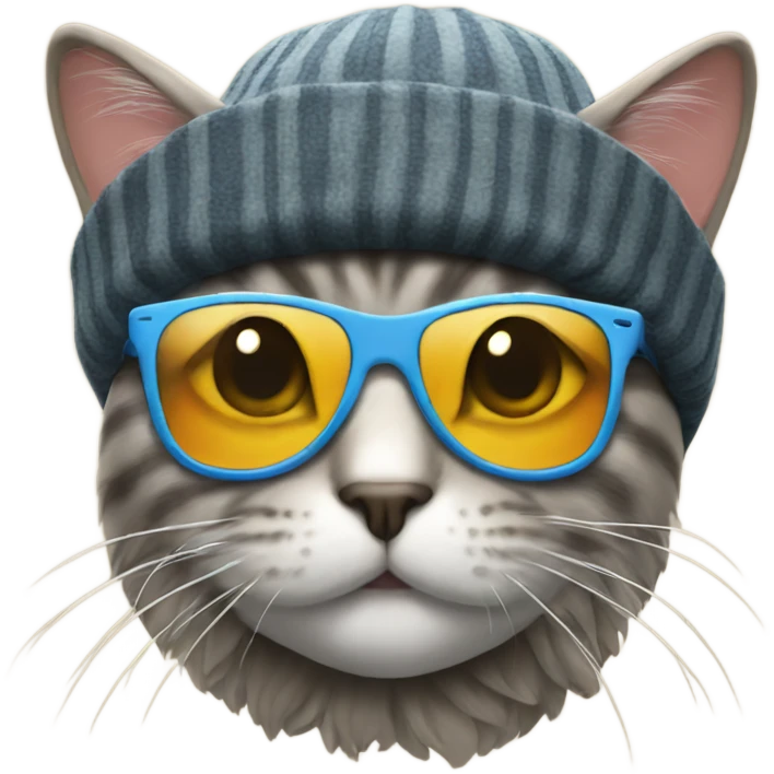 cat with sunglasses and beanie emoji