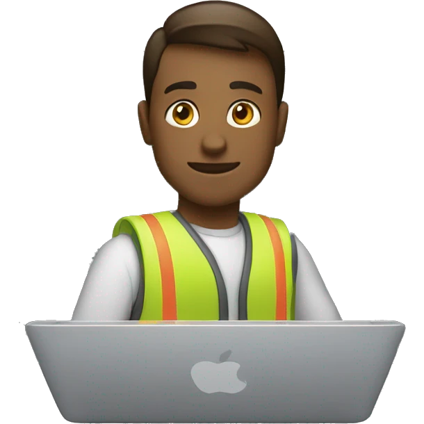 trabajando con macbook emoji