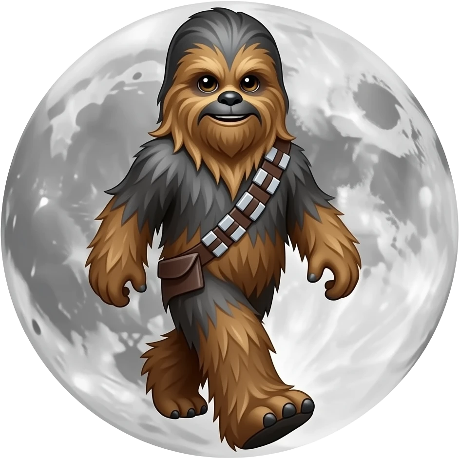 a moon walking wookiee emoji