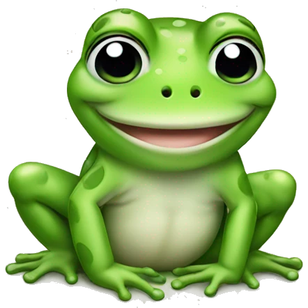 Cute baby frog smiling emoji