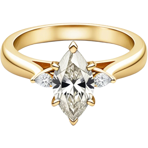 marquis diamond gold engagement ring emoji