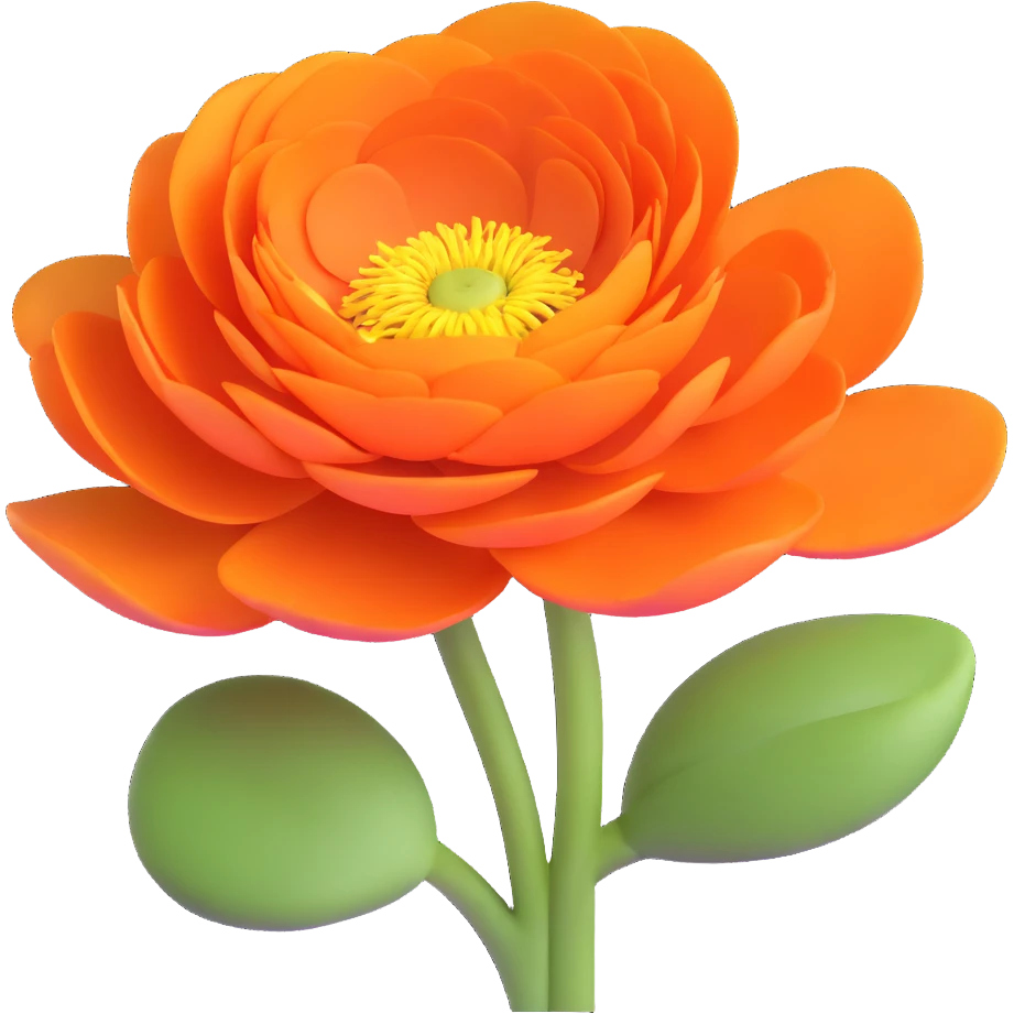 elegant ranunculus flower in full bloom emoji