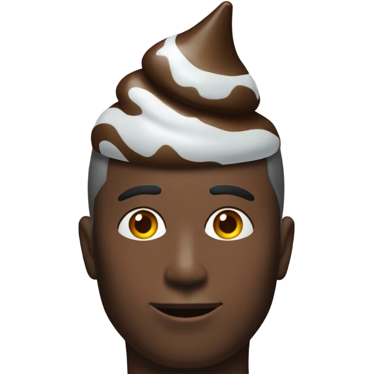 Hershey chocolate kiss on top of a man’s head  emoji